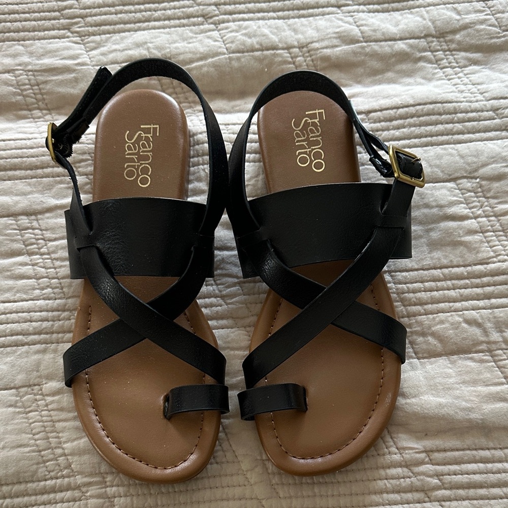 Franco Sarto Black Leather Sandals